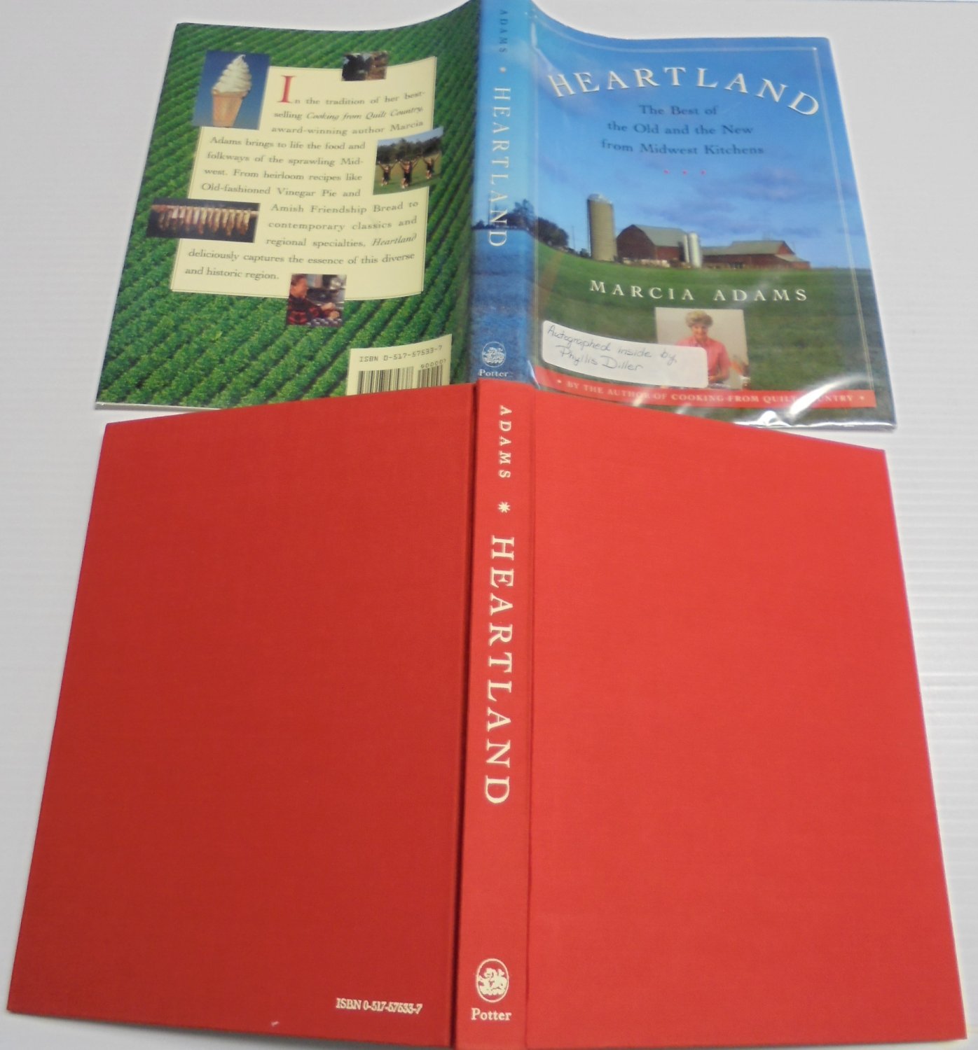 Heartland Cookbook autographed by PHYLLIS DILLER Midwest Marcia Adams