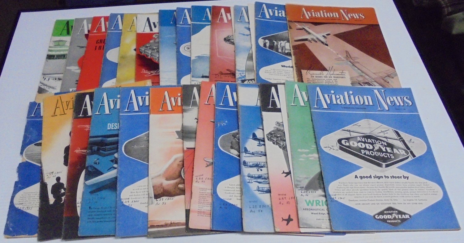 Aviation News magazines 1947 26 issues Jan-June