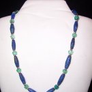 Denim Lapis, Glass & .925 Silver