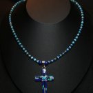 Lapis, Lazuli & Turquoise w/ Enamle .925 cross
