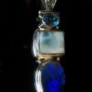 Larimar, Fire Opal and Topaz