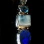 Larimar, Fire Opal and Topaz