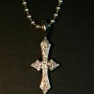 Small engraved Cross on Bead Chain