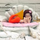 Felt Doll PDF Pattern. Reclining Mermaid. With her shell bed. Mermaid Pattern.