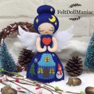PDF Pattern and Tutorial. Christmas Eve Angel Doll. Felt Doll. Christmas Decoration.