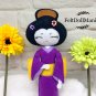 Japanese Geisha Doll. PDF Pattern. Felt Doll.