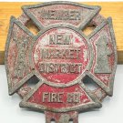 Vintage Firefighter License Plate Topper, New Market Fire Department, Maryland