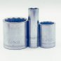 3-Pc EASCO Socket Set, 6pt 3/8dr 1/2" deep + 12pt 1/2dr 1-1/4", 13/16" shallow