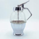 Vintage Mid-Century Diner-Style Glass Honey Dripper w/ Polished Chrome Base