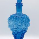 1950's Vintage Vetreria Etrusca Grape Glass Cobalt Blue Liquor Decanter