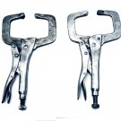 Set of Two (2) 11" Adjustable C-Clamp Locking Pliers for Metalworking, Welding Set of Two (2) 11" Adjustable C-Clamp Locking Pliers for Metalworking, Welding