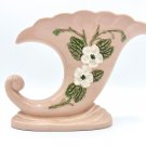 Vintage 1946 Hull Art Pottery USA, R-13 Pink Rosella Vase Cornucopia-shaped Vase