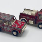 Vintage 1970 TootsieToy Red Fire Truck + Fire Chief Bronco , 4" Die Cast Cars Vintage 1970 TootsieToy Red Fire Truck + Fire Chief Bronco , 4" Die Cast Cars
