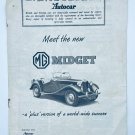 MG Midget Reprint Advertising Editorial from Autocar 1950