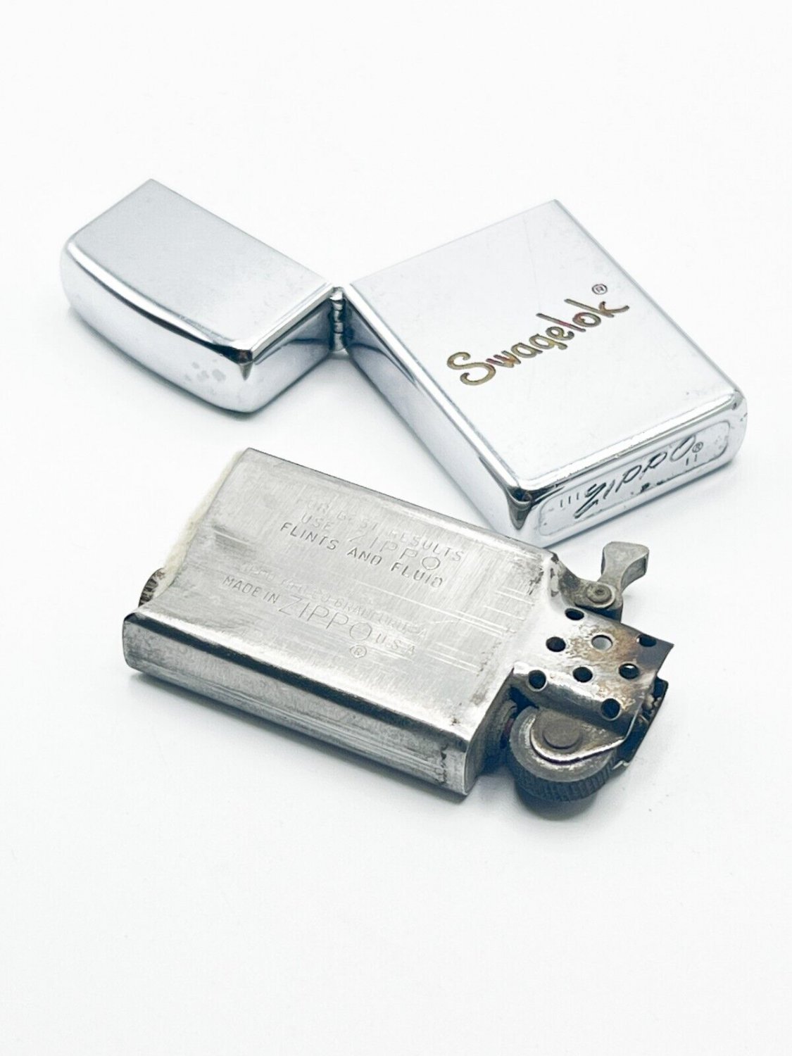 1950's Vintage Zippo Slim Lighter, w/Swagelok Logo, Employee Promotional Premium