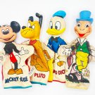 1950's Disney Mickey, Donald, Pluto, Jiminy Cricket, Vintage Hand Puppets