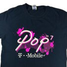 T-Mobile Pop 7 / Alcatel Promo T-Shirt, Black + Neon Pink Ladies Cut Small