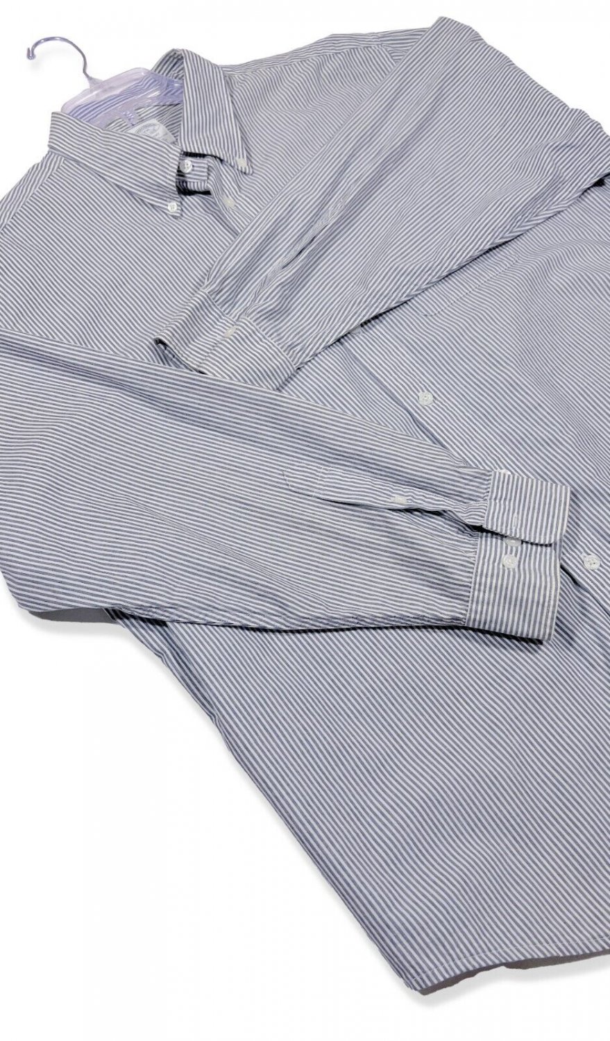 Brooks Brothers Regent, Men's XXL Dress Shirt, Blue White Pinstripe