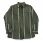 Axcess, Claiborne Men's Large Olive , White + Blue Striped Button Dress Shirt