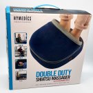HoMedics Double Duty Shiatsu All-Over Heated Body Massager, Washable Blue Fleece