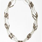 Vintage Silver Copper & Brass Seed Bead 19" Multistrand Necklace Vintage Silver Copper & Brass Seed Bead 19" Multistrand Necklace