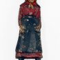 Vintage Early 20th Cent Hand-Painted Cast Iron Amish Figurine Pair in Red/Black
