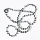 Vintage Silver 5mm Round Bead Ball Chain Necklace Strand 24", Matinee Vintage Silver 5mm Round Bead Ball Chain Necklace Strand 24", Matinee