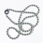 Vintage Silver 5mm Round Bead Ball Chain Necklace Strand 24", Matinee
