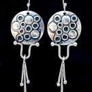 2" Antiqued Silver Abstract Jelly Fish Dangle Earrings