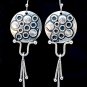 2" Antiqued Silver Abstract Jelly Fish Dangle Earrings