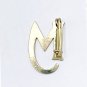 Vintage Goldtone Monogram Letter M Initial Lapel Pin w/Safety Pin Closure
