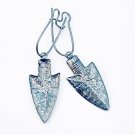 Vintage 70's Native Cherokee Inspired Arrowhead Earrings w/Oil Slicked Finish Vintage 70's Native Cherokee Inspired Arrowhead Earrings w/Oil Slicked Finish