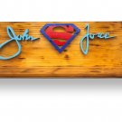 Vintage 1999 John Force SUPERMAN 3-D Cut Custom Wood Display Shelf Vintage 1999 John Force SUPERMAN 3-D Cut Custom Wood Display Shelf