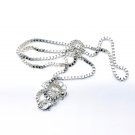 22" Silver Tone Lightweight Aluminum Box Chain Necklace