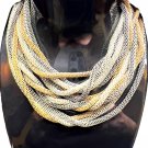 Vintage Set of 3 Gold, Silver & Gun Metal Tone Mesh Chain Opera Necklaces Vintage Set of 3 Gold, Silver & Gun Metal Tone Mesh Chain Opera Necklaces