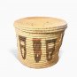HUGE 24" Pima Papago Native American Antique Hand-Woven Coiled Basket & Lid