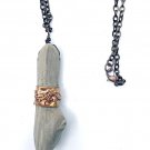Handmade Copper & Driftwood Necklace on 18 inch Copper Rolo Chain Handmade Copper & Driftwood Necklace on 18 inch Copper Rolo Chain