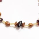 Handmade Navajo Ghost Bead, Red Amber, Brass & Pearl on Leather Strap Bracelet Handmade Navajo Ghost Bead, Red Amber, Brass & Pearl on Leather Strap Bracelet