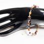 Handmade Navajo Ghost Bead, Red Amber, Brass & Pearl on Leather Strap Bracelet