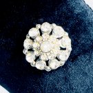 Vintage 1" Round Clear White Crystal Rhinestone Cluster Brooch in Silver Setting Vintage 1" Round Clear White Crystal Rhinestone Cluster Brooch in Silver Setting