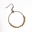 Single, Citrine Chip wrapped Gold Plated 925 Sterling Silver Drop Hoop Earring Single, Citrine Chip wrapped Gold Plated 925 Sterling Silver Drop Hoop Earring
