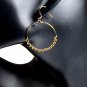 Single, Citrine Chip wrapped Gold Plated 925 Sterling Silver Drop Hoop Earring