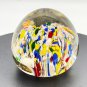 Vintage Millefiori Confetti Control Bubble Art Glass Paperweight