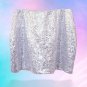 Silver Sequin Mini Skirt by Tipsy Elves, Women's Large, Holiday Fancy Dress