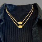 Gold Plated 16" Double Beaded Dual Strand Box Chain Choker Necklace Gold Plated 16" Double Beaded Dual Strand Box Chain Choker Necklace