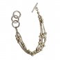 8" Sterling Silver Multi-Strand 3mm Ball & Chain Bracelet with Toggle Closure