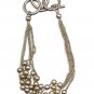 8" Sterling Silver Multi-Strand 3mm Ball & Chain Bracelet with Toggle Closure