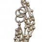 8" Sterling Silver Multi-Strand 3mm Ball & Chain Bracelet with Toggle Closure