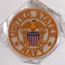 U.S. Navy Eagle & Shield Embroidered 4-inch Round, Sew-on, Off-White Wool Patch U.S. Navy Eagle & Shield Embroidered 4-inch Round, Sew-on, Off-White Wool Patch