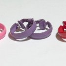 3 Pairs Fun 80's Vintage Pink, Purple & Red Enamel Clip-on 1" Hoop Earrings 3 Pairs Fun 80's Vintage Pink, Purple & Red Enamel Clip-on 1" Hoop Earrings